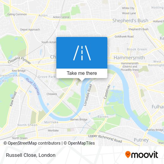 Russell Close map