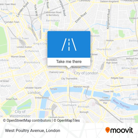 West Poultry Avenue map