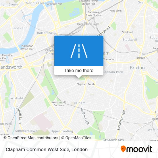 Clapham Common West Side map
