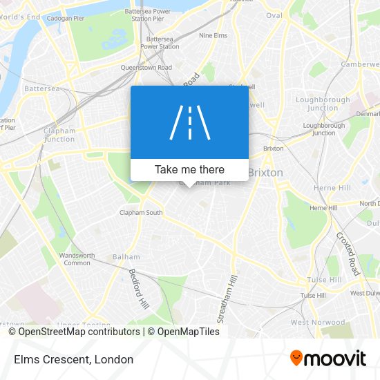 Elms Crescent map
