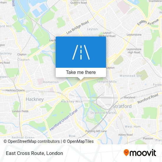 East Cross Route map