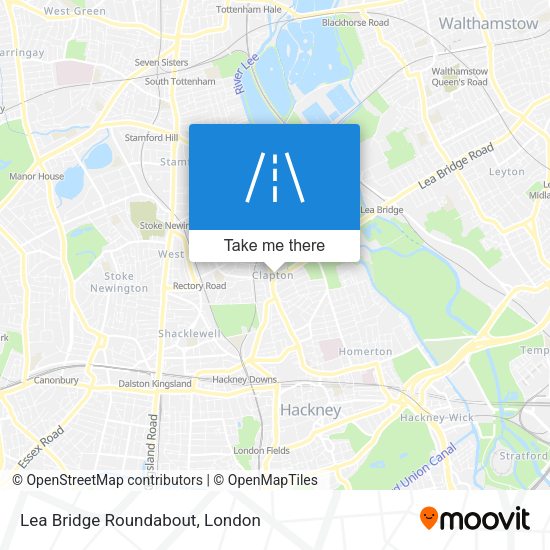 Lea Bridge Roundabout map