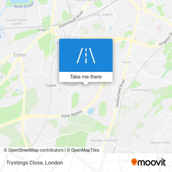 Trystings Close map