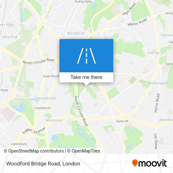 Woodford Bridge Road map