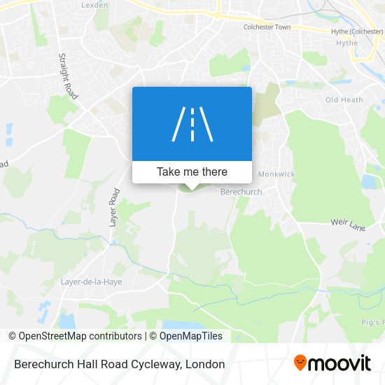 Berechurch Hall Road Cycleway map