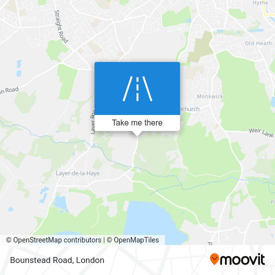 Bounstead Road map