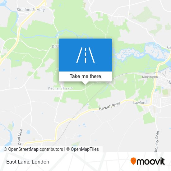East Lane map