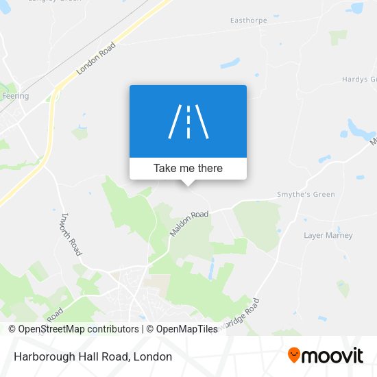 Harborough Hall Road map