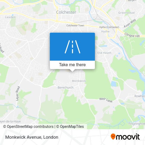 Monkwick Avenue map