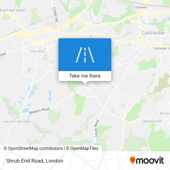 Shrub End Road map