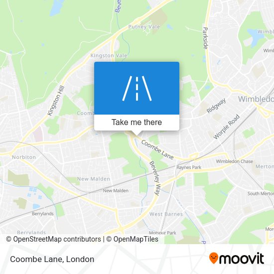 Coombe Lane map