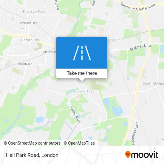 Hall Park Road map