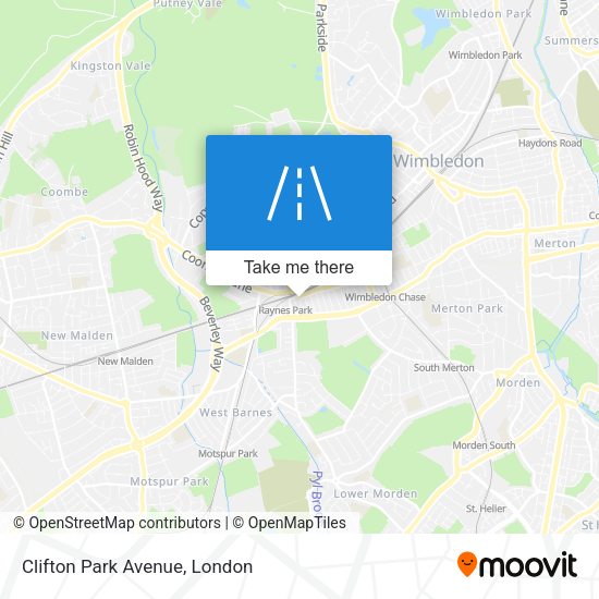 Clifton Park Avenue map
