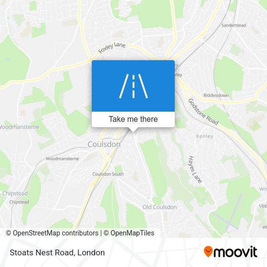 Stoats Nest Road map