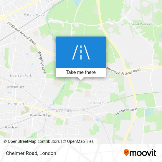 Chelmer Road map