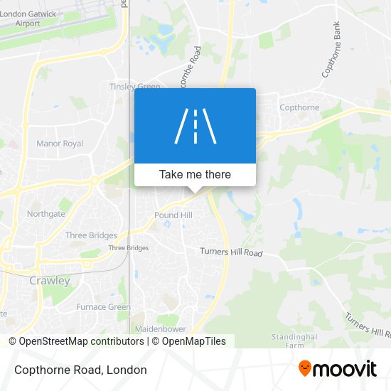 Copthorne Road map
