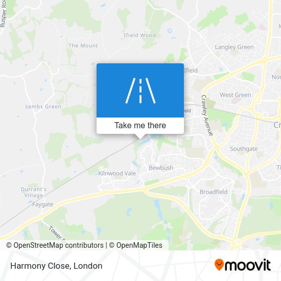 Harmony Close map