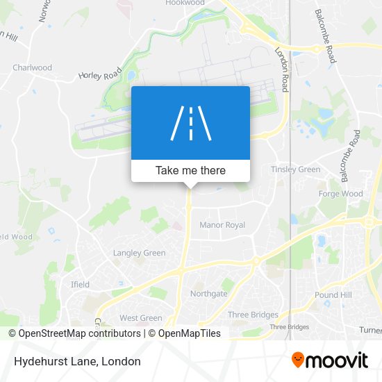 Hydehurst Lane map