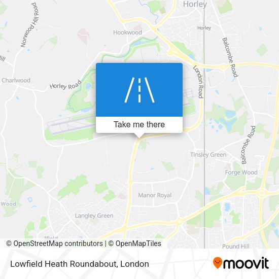 Lowfield Heath Roundabout map