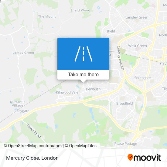 Mercury Close map
