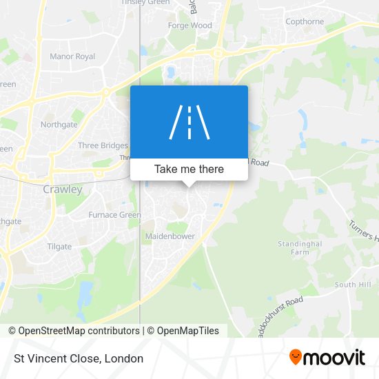 St Vincent Close map