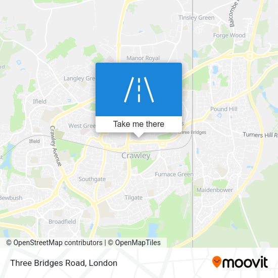 Three Bridges Road map