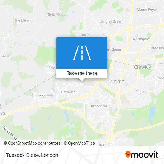 Tussock Close map