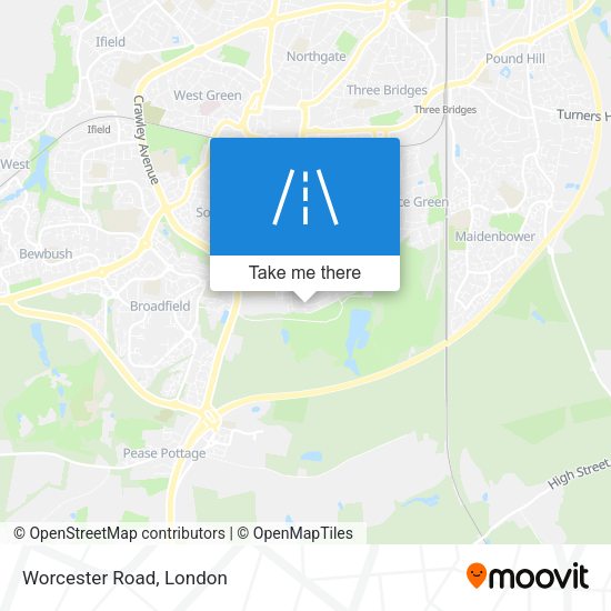Worcester Road map