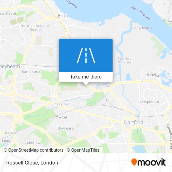 Russell Close map