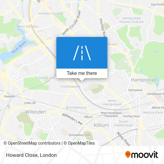 Howard Close map