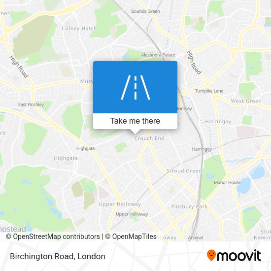Birchington Road map
