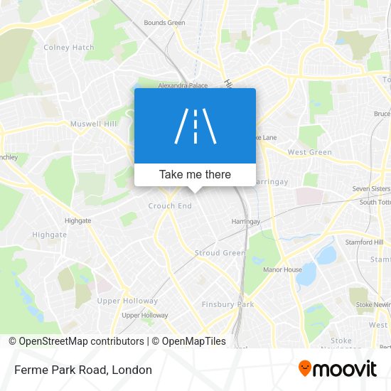 Ferme Park Road map