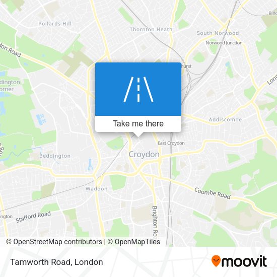 Tamworth Road map