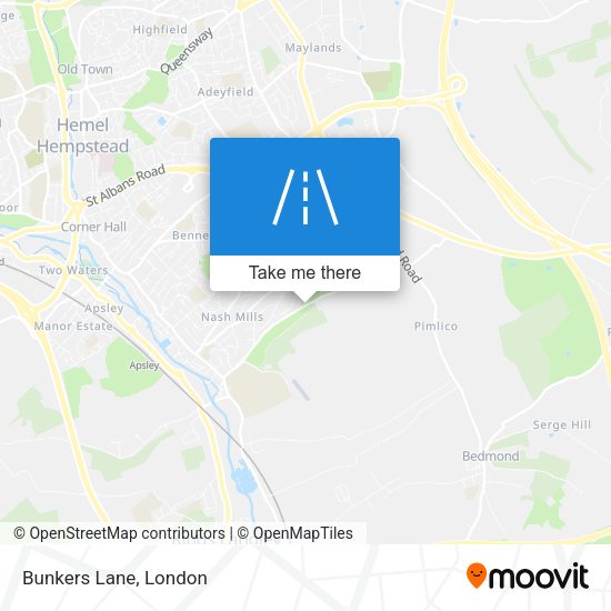 Bunkers Lane map