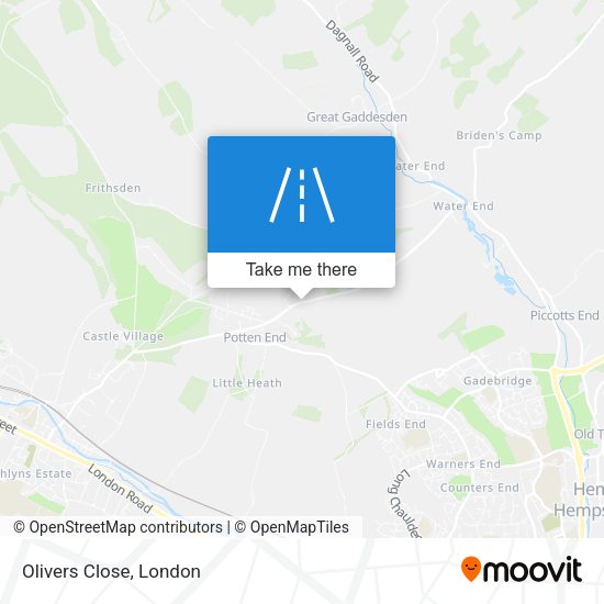 Olivers Close map
