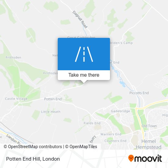 Potten End Hill map