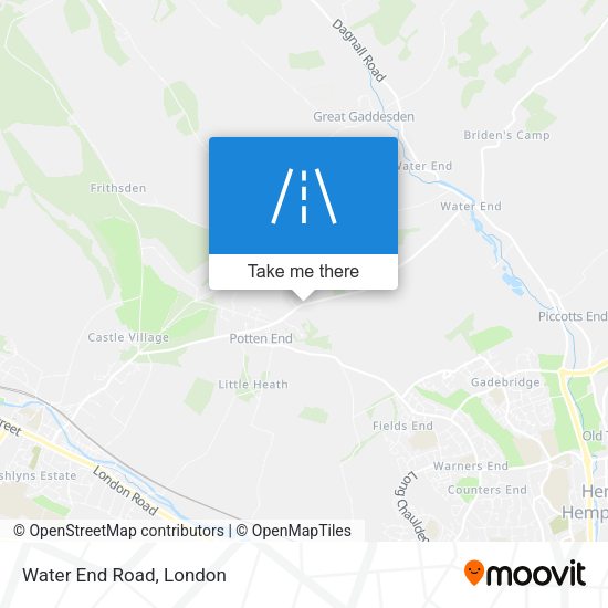 Water End Road map