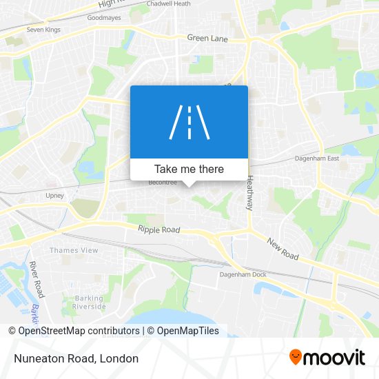 Nuneaton Road map