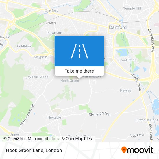Hook Green Lane map