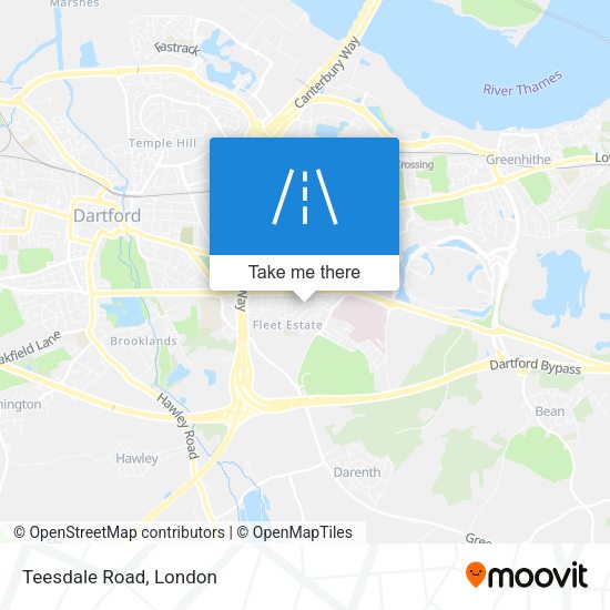 Teesdale Road map