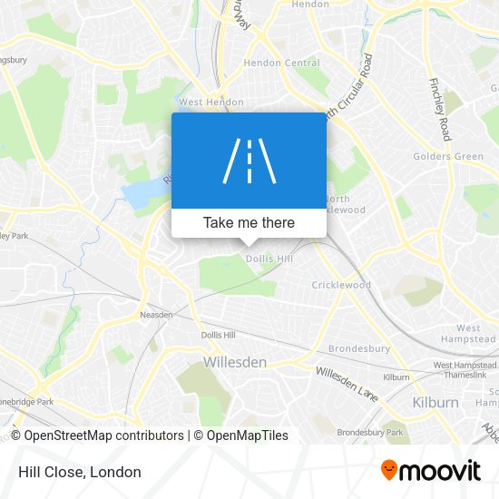 Hill Close map