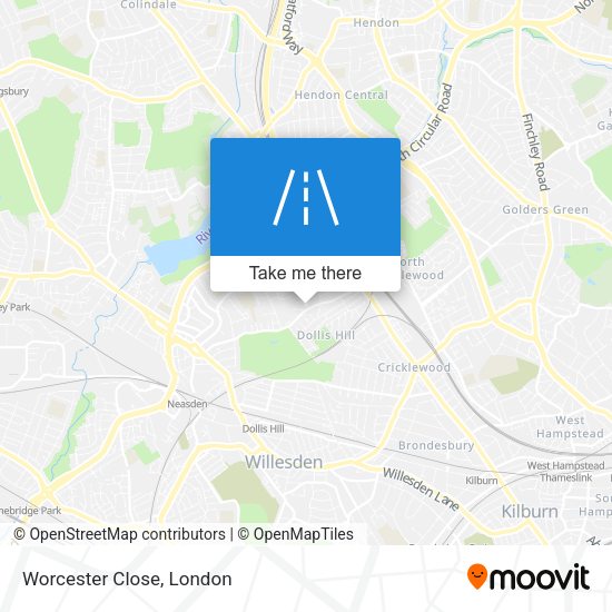Worcester Close map