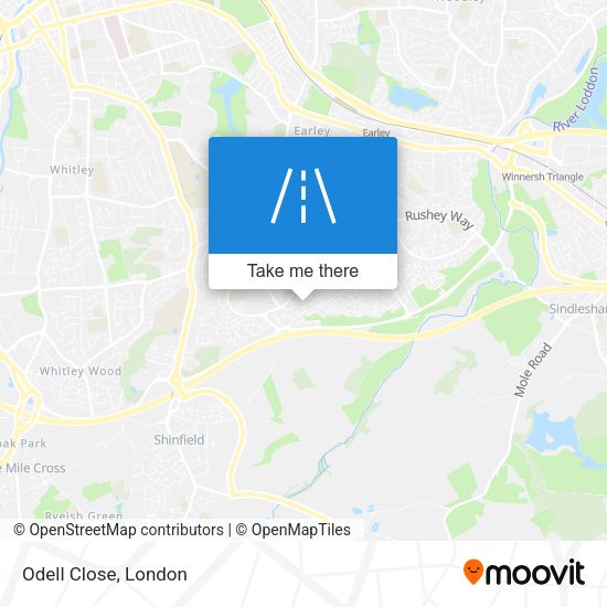 Odell Close map