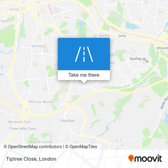 Tiptree Close map