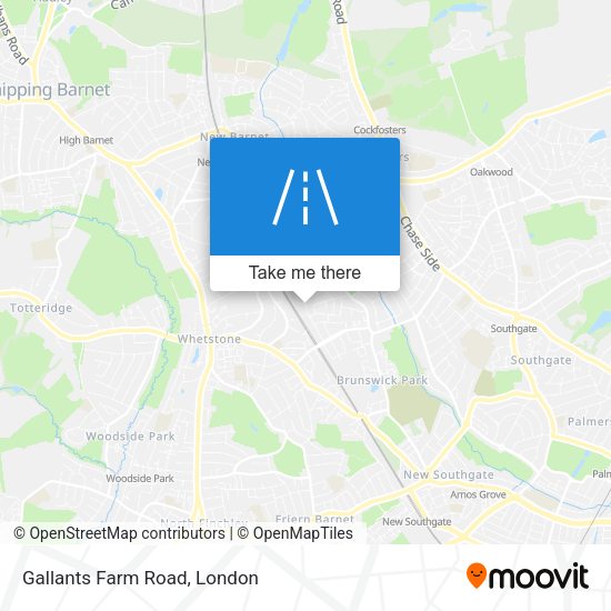 Gallants Farm Road map