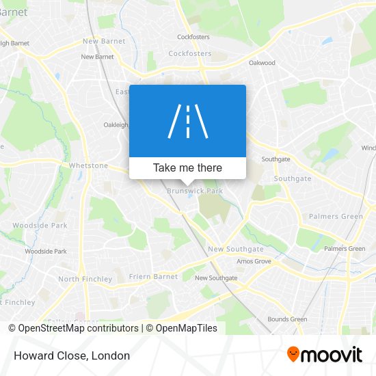Howard Close map