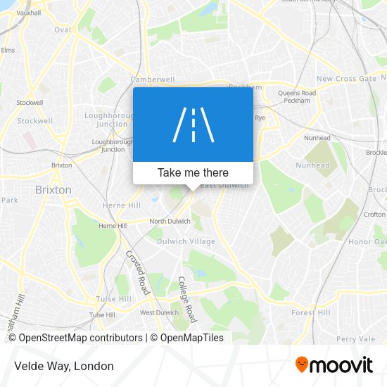 Velde Way map