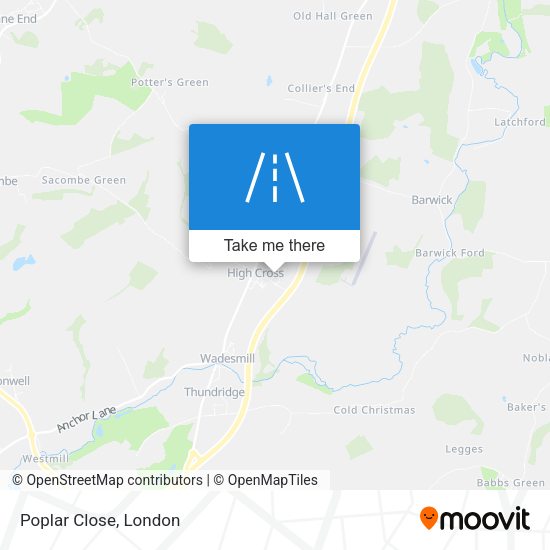 Poplar Close map
