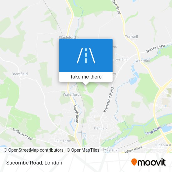 Sacombe Road map