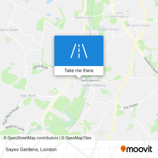 Sayes Gardens map